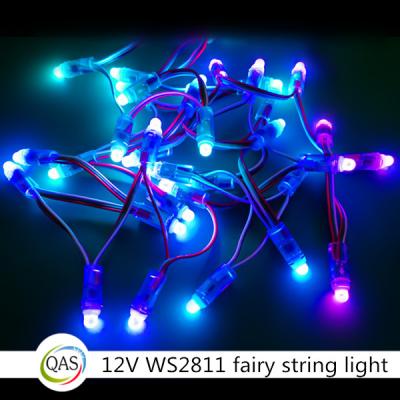 China 12v ws2811 digital pixel lights full color LED holiday string fairy lights D12*37mm for sale