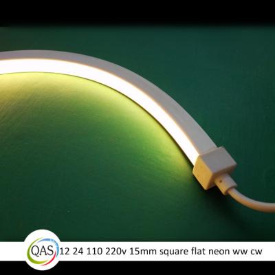 China 12v Decorative Lighting Neon Flat Cable IP68 Silicone 24v Flat Neon Cable for sale