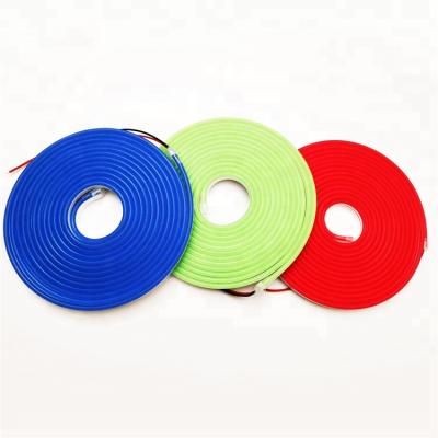 China DC12V indoor or outdoor 24V led pink green blue red 25m white orange silicon strip color flexible neon jacket neon strip for sale