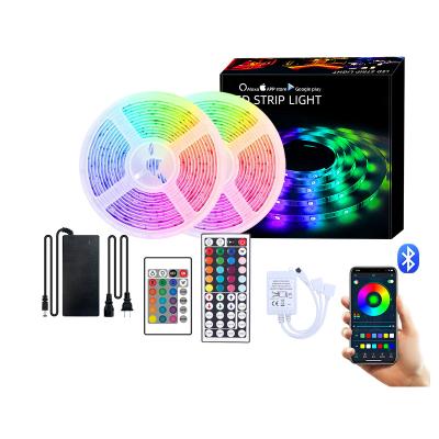 China Residential outdoor for bedroom wifi remote waterproof 12v flexible controller rgb led strip lights 5050 for sale