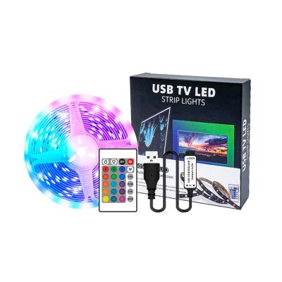 China Hot Selling LANDSCAPE USB Backlight Flexible Backlight With Remote Accessible Decoration Not Waterproof RGB 5050 TV Led Strip 5V for sale