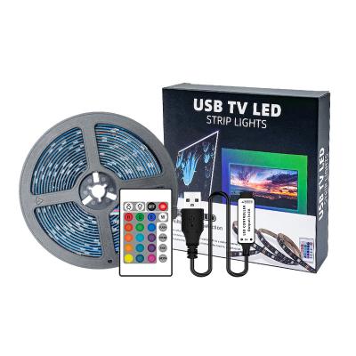 China Hot Selling Indoor and Outdoor USB Backlight Flexible Backlight With Remote Accessible Motorcycle Not Waterproof RGB 5050 TV Led Strip 5V for sale