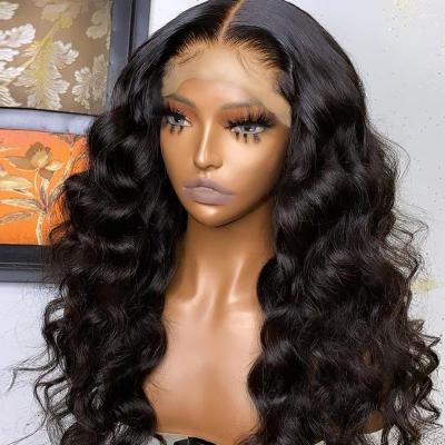 China Seller Loose Wave Lace Wigs Sheer Swiss Hair 360 Lace Frontal Brazilian Virgin Hair Wigs 100% Natural Glueless Hair Wigs for sale