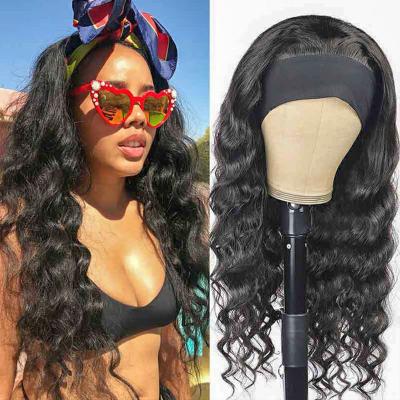 China Loose Body Wave Headband Hair Wigs For Black Women Brazilian Remy Full Machine Natural Color Headband Wigs Hair for sale