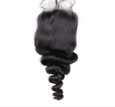 China 100% Hot Selling Hair Cuticle Aligned Brazilian Virgin Loose Wave 4x4 T Piece Hair Extensions Hd Transparent Swiss Lace Headband for sale