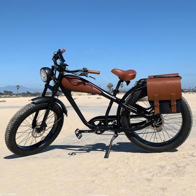 China New Design Bisek Aluminum Alloy Battery Retro Power EBike Long Range Strong Vintage Leopard E Bike Electric Bike for sale