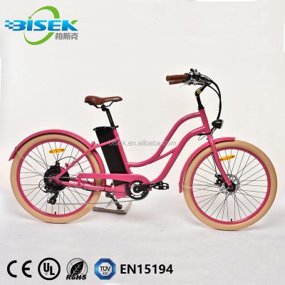 China 2021 Aluminum Alloy Most Fashion Step Through Fat Tire Electric Bike 48V 500W Beach Cruiser Ebike For Lady for sale