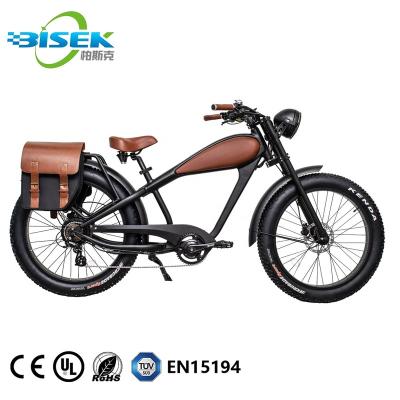 China Aluminum Alloy 26*4.0 Inch 48V 500W /750W Fat Tire Vintage Electric Bicycle for sale