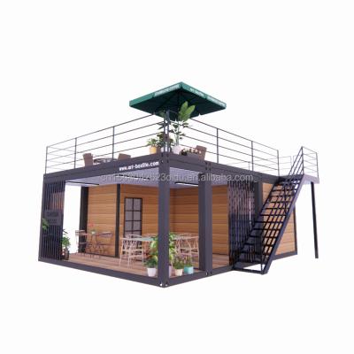 China Modern 20 Foot Garden Studio Set 2 Wooden Luxury Flat Bedroom Container Mobile Home for sale