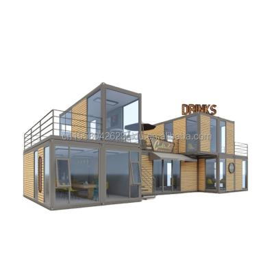 China 20ft 40ft Modern Customizable Shop Flat Pack Container Supermarket Cafe Bar Food Prefab House for sale