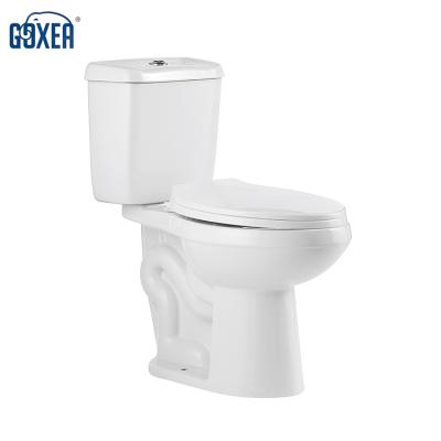 China GX3139B Double-Flow Water Saving Siphon Tie Down 300mm Indian Style Two Piece Toilet For Bathroom for sale