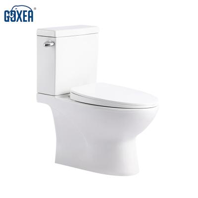 China GX2400 Double-Flux Sanitary Ware Bathroom WC Round Ceramic Two Piece Toilet With Strap for sale