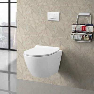 China Modern Australian Wall Mounted Bathroom Toilet P Wall Mounted Hidden Water Hung Wc Bowl Rimless Waterless Trap Water Tank House Trap White Cheap Toilet for sale