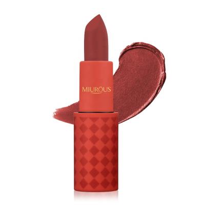 China Red Velvet Silky Smoothing Matte Lipstick Private Label With Long Wear High-Coverage Waterproof Chocolate Flavor Color Clean Logo for sale