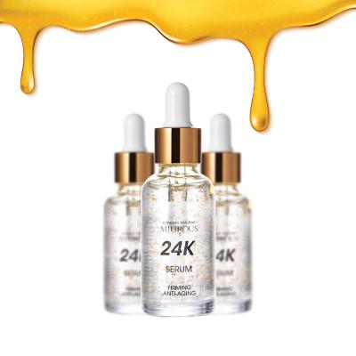 China Luxury High Quality Anti Aging Skin Care Glow Facial Serum Moisturizing 24K Anti Aging Brightening Rose Gold Serum for sale