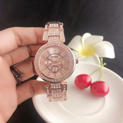 China Auto Date Well Designed gold lady full diamond watch relojes free shipping watches for Elegant women six hand watches Factory Direct Price for sale