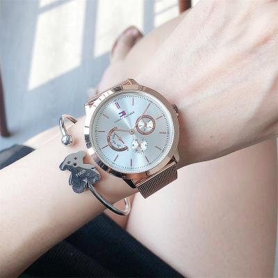 China Auto Date highend rose gold watch women montre marque homme free watch factory silver mesh montre womens custom watch for sale