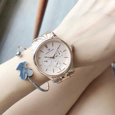 China Auto Date American popular brand watches Custom size womens petite designer watches Fast shipment alloy material Six needles women watch for sale