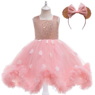 China 2022 Summer Children's Birthday Anti-wrinkle borders sequin tutu princess Girls Party Dresses for sale