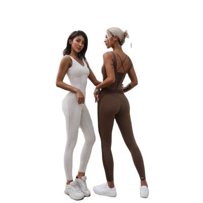 China QUICK DRY Breathable Anti-UV Sports Suits Seamless Women Fitness Gym Wear One Piece Yoga Suits for sale