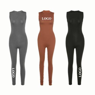 China QUICK DRY Wholesale Custom LOGO Summer Yoga Bodysuit and Workout One Piece Bodycon Seamless Yoga Jumpsuit For Women for sale