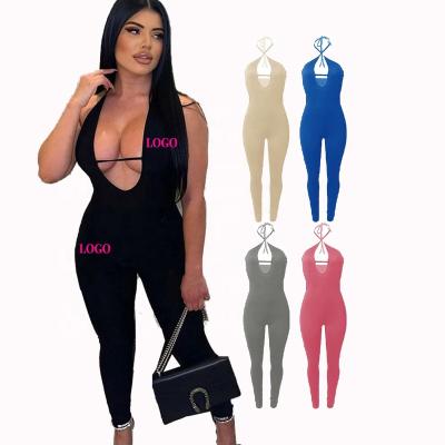 China QUICK DRY One Piece Cami Playsuit Bodycon Jumpsuit Manufacturer Custom logo Ladies Cami Jumpsuit Rompers for sale