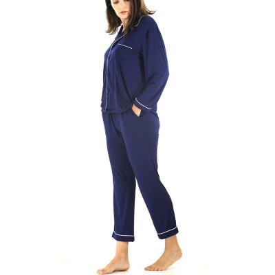 China Designer Logo Bamboo Pajamas Sleepwear Set Women Thermal Wholesale Custom Cotton Summer Shorts for sale