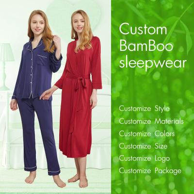 China QUICK DRY custom wholesale fashion solid adult pajamas for lady soft sleepwear long sleeve set bamboo pajamas 100% cotton women pajamas for sale