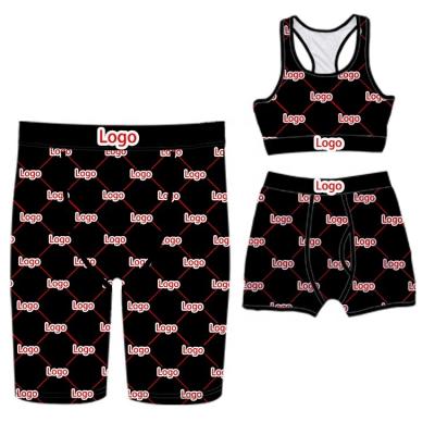 China New Styles Brand Designer Logo Antibacterial Custom Women 2 Pieces Beach Top Shorts Set Mens Home Wear Sleepwear Underwear Shorts for sale