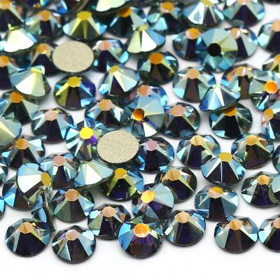 China Flatback XULIN Big 8 Small 16 Cut 8 Facets Non Hot Fix Stone SS16 Black Diamomd ab Glass Rhinestone for sale