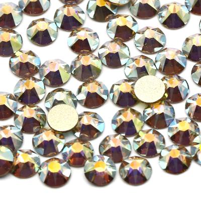 China Flatback XULIN Light Crystal Yellow ab Gemstones Pearl Non Cut Rhinestone Glass Crystal 2088 16 Facets Hotfix For Wedding Dress Decoratio for sale