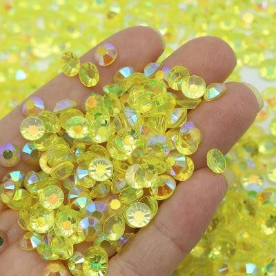 China Wholesale New Color Flatback XULIN 6mm Clear Bottom Jelly Citrine ab Resin Fake Stone for sale