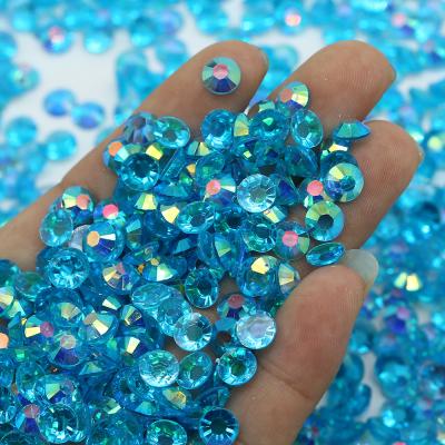 China New Flatback XULIN Color 2mm Jelly Lt .aqua ab Clear Resin Bottom Fake Stone for sale