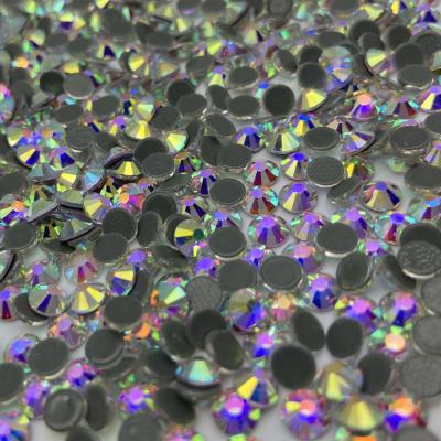 China Flatback XULIN Wholesale Customize SS3-SS30 1440pcs Crystal AB Glass HotFix Stone Flat Back Rhinestone Rhinestones for sale