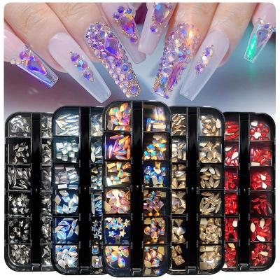 China XULIN Nail Art Accept Customization 12 Hoops Shape Nail Art Stone Flat Back Rhinestone Wholesale For Nail Decoration for sale