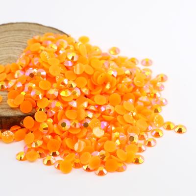 China Flatback Resin Faux Stone Gem DIY Non-Hot Fix Resin Stones, D-A040-Jelly Ab Orange for sale