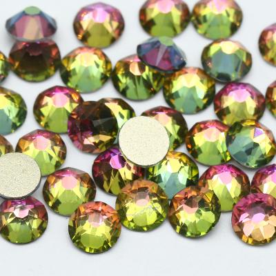 China Iridescent Flatback XULIN cut 2088 8+8 16 facet SS16 flat back Crystal Glass Rainbow Wholesale Rhinestones for sale