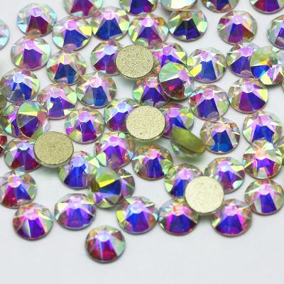 China Flatback XULIN 3A 8+8 16 Cut Star Faceted Gold Bottom Non-Hot Fix Crystal AB Glass Rhinestone For Nail Art for sale