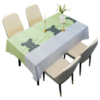 China Waterproof Good Quality  waterproof,oil-proof, PVC tablecloth Printed rectangle Table Cloth for family restaurant for sale