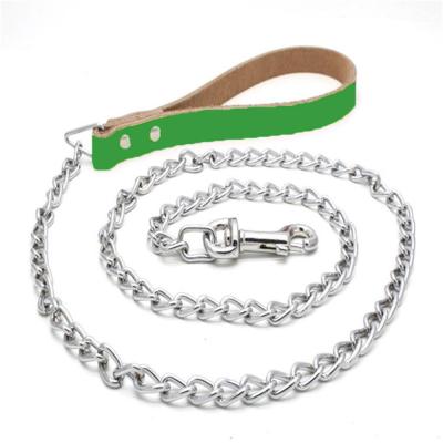 China Wholesale 120cm DETACHED Stainless Steel Hello Chosen Iron Dog Leash Handle Dropshipping Chain Dogs Lead Leash for sale