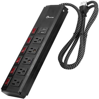 China Easy Installation Drop Shipping Metal Power Strip USB Ports Wall Mount Wall Mount Surge Protector Easy Pick With Long Extension Cord for sale