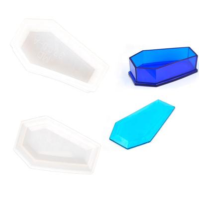 China DM067 Hot Selling Viable DIY Silicone Resin Silicone Resin Casket Mold Transparent Jewelry Crystal Stone Silicone Resin Molds for sale