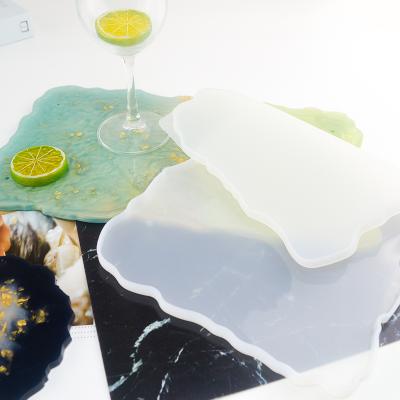 China Viable 3pcs DIY Resin Mold Set Large Geode Coasters Silicone Mold Fruit Tea Tray Molds For Jewelry Making Craft for sale