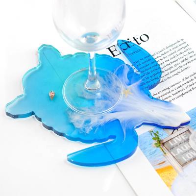 China Large Sea Turtle DM034 Viable Style Animal Coaster Tray Molds Silicone Resin Epoxy for sale