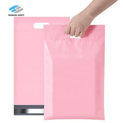 China Poly mailer 12*15.5inch high quality strong adhesive/eco-friendly/waterproof with handle ready to ship packing machine pre opened bag for sale