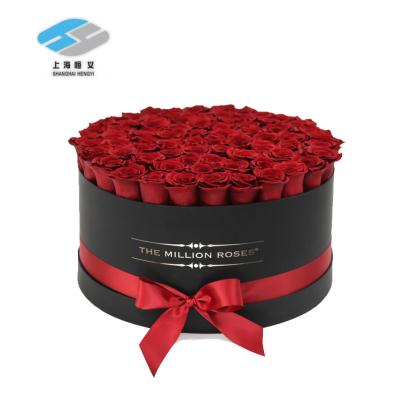 China Biodegradable Wholesale Customized Logo Printed Round Cardboard Flower Boxes Gift Box for sale