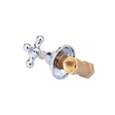 China General Cock Valve 3 Way Angle Toilet Faucet 1/2 Inch Brass Water Stop Angle Valves for sale