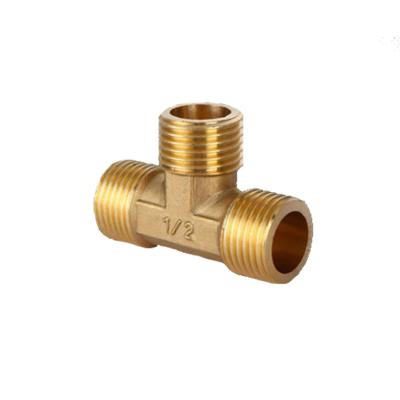 China Customizable Logo Female Copper Forged Pipe Brass Elbow Fitting Tee Brass Pipe for sale