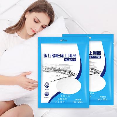 China Anti Dust Mite Plant Disposable Bedding Quilt Cover Single Series 3 Travel Business Hotel Use Bed Linen Bedding Pillow Cases for sale