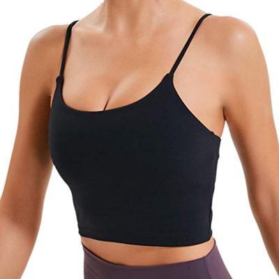 China Breathable Women Padded Sports Bra Fitness Workout Shirts Yoga Running Tank Top for sale